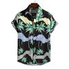 New 2025 Spring and Summer Men's Beach Shirt Hawaiian Short-sleeved Flower Shirt Men's E-commerce Supply
