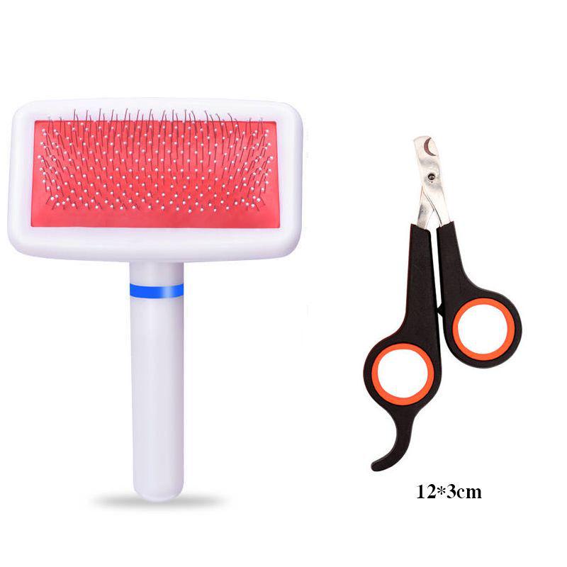 Pet De-Shedding Hair Brush: Cat & Dog Fur Remover Comb