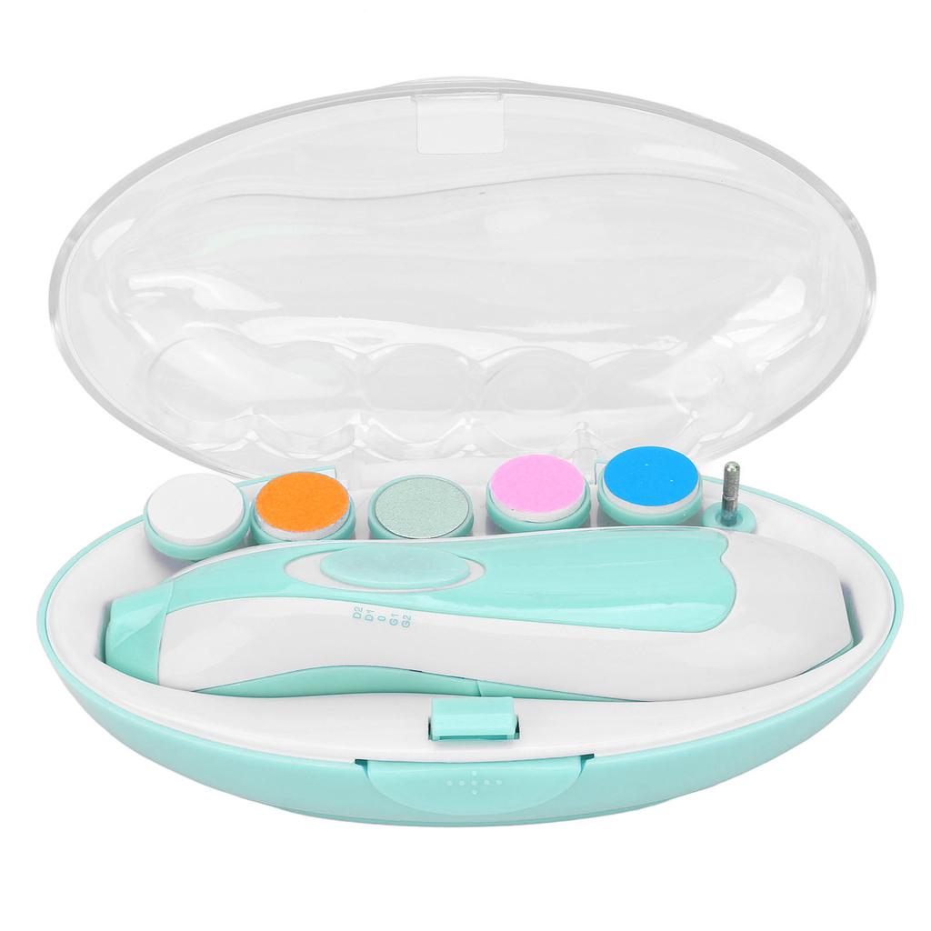 Baby Electric Nail Grinder Low Noise Manicure Care Portable Infants Nail File with 6 Grinding Hd