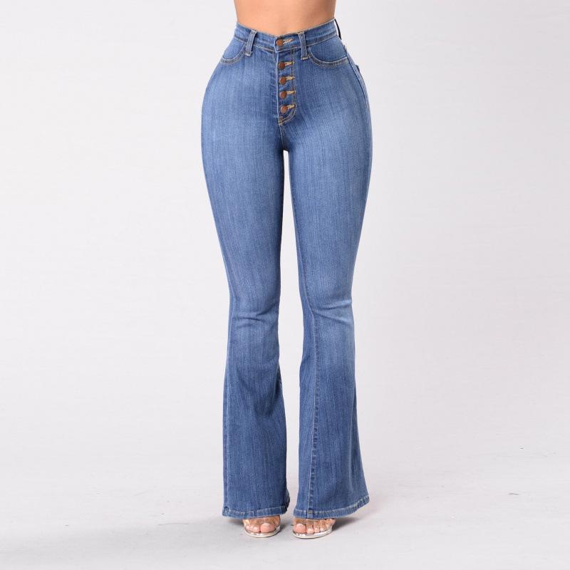 2025 Women's High-Waist Slim Flared Jeans - European and American Style