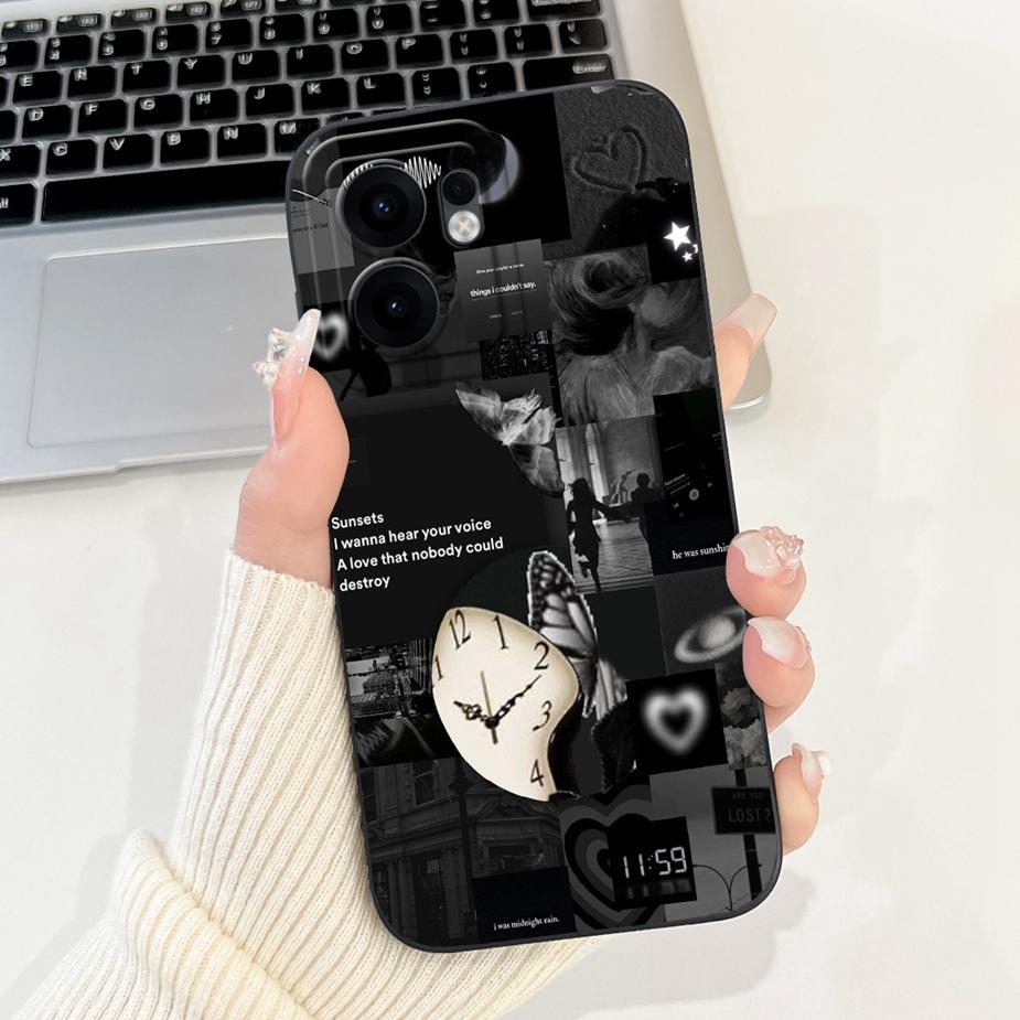 For Oppo Reno 13F 5G Case Reno13 FS CPH2699 Cute Cat Grid Pattern Cover Soft TPU Phone Cases For Oppo Reno13 F 4G Reno13F Fundas