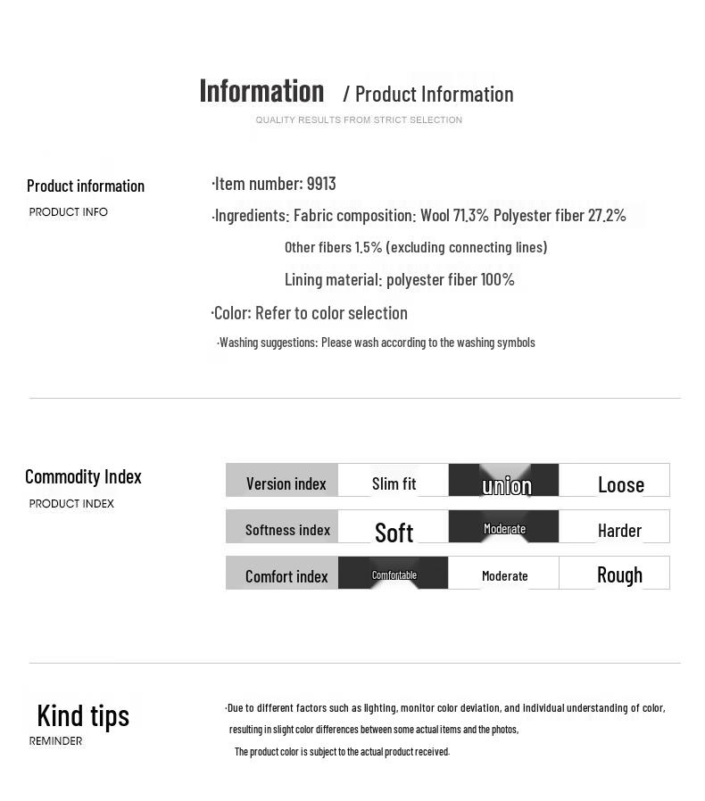 ROMON Men's Mid-Length Double-Faced Wool Blend Winter Coat