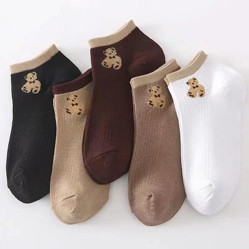 

Women s Trendy Japanese Cartoon Black & White Cow Heel Protection Short Socks Frosted Bag