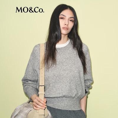 MO&Co. Women's Crew Neck Wool-Blend Sweater