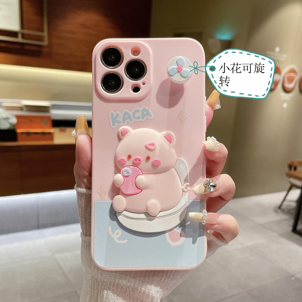 Stereoscopic cartoon suitable for Samsung S25FE photo puppy mobile phone case A54 cute girl Xcover5 piggy