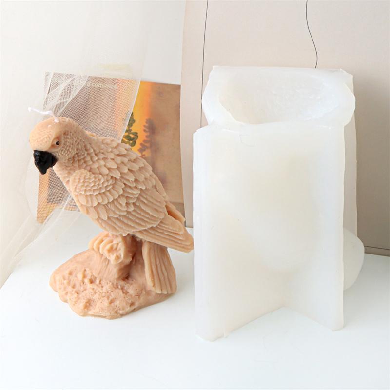 3D Cartoon Eule Silikon Kerzenform DIY Niedliches Tier Duftkerze Gips Tropfkleberform Papagei Lerche Handgefertigt Wohndekor