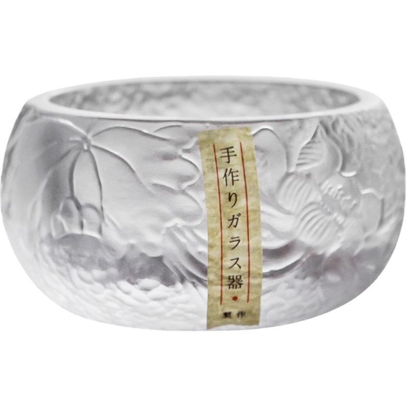 Japanese Handmade Frozen Glass Cup Crystal Glass Retro Teacups Master Cups Chinese Kung Fu Tea Set Transparent Household Teaware