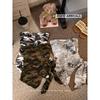 Kumikumi American Style Gyaru Style Retro Camouflage Tube Top Vest Women clothes Summer Irregular Straps Sleeveless Top