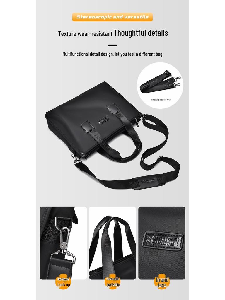 Satchi Kangaroo Men's Large Oxford Shoulder Bag - Versatile Business Briefcase & Laptop Carrier