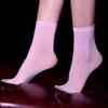 1Pair Solid Color Oil Shiny Nylon Summer Female Silky Sheer Stockings Ankle Socks Women