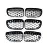 2PCS For BMW 1 Series E87 E81 E82 E88 2008-2011 Left&Right Diamond Style Grille Car Grille Front Bumper Kidney Grill ABS Parts