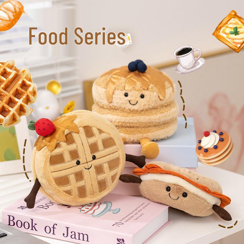 Cross-border Fun Pancake Waffle Plush Toy Pastry Ornament Prop