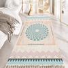 Bedside Long Rugs Ethnic Bedroom Tassel Carpet for Living Room Anti Slip Muslim Prayer Floor Mat Faux Linen Kitchen Area Rugs