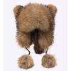 Cartoon Bear Fur Hat for Women's Autumn and Winter New Cute Doudou with Imitation Raccoon Fur Ear Protectors To Keep Warm and Cold-resistant Plush Hat