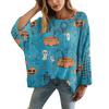 XY-LK01-Pullover hollow blouse 3D printed sweater spring and summer new