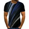 Symmetrical Stripe Pattern T-shirt 3D Printing Round Neck Short Sleeve Summer Fashion T Shirt Clothes Over Size Leisure Tee