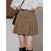 Women's Retro High-Waist Corduroy A-Line Skirt: Age-Reducing, Pleated, Simple, Versatile, Anti-Exposure Design for Autumn