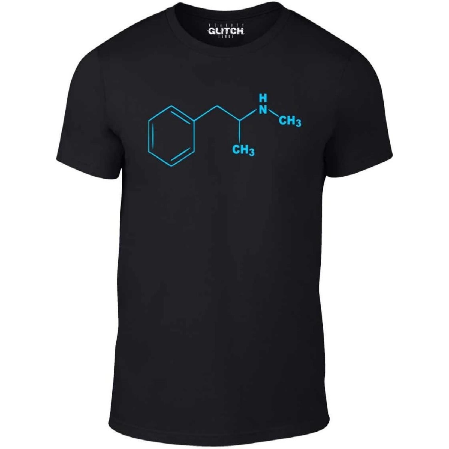Мужская синяя футболка Reality Glitch с молекулой метамфетамина S