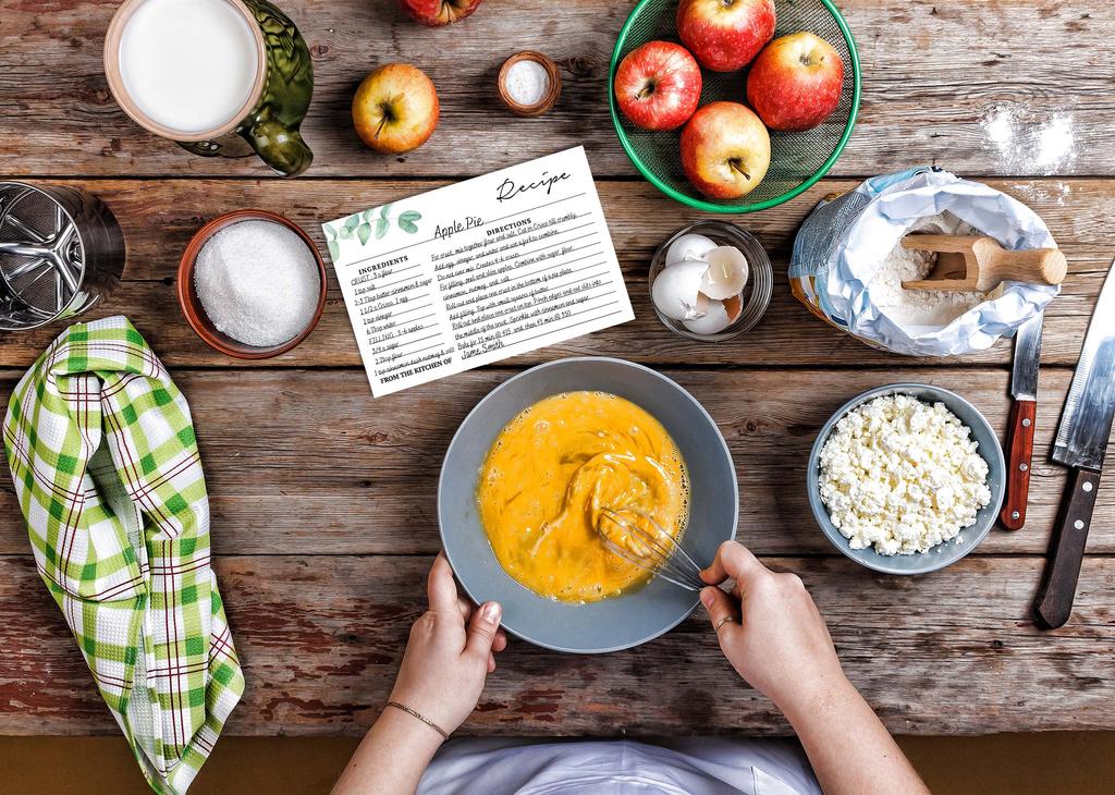 Inkdotpot Recipe Card 6x4 inch Single-Sided Recipe Design Cards Greenery Recipe Cards Wedding-Bridal Shower-Baby Shower- Pack of