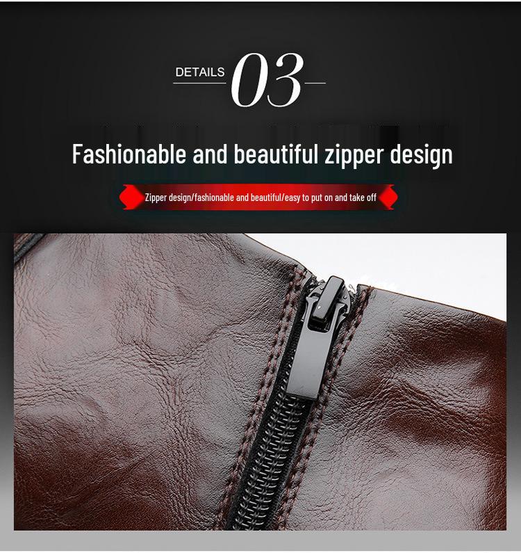 Men's British Style Velvet-Lined Chelsea Boots - Winter Formal High-Top Ankle Footwear