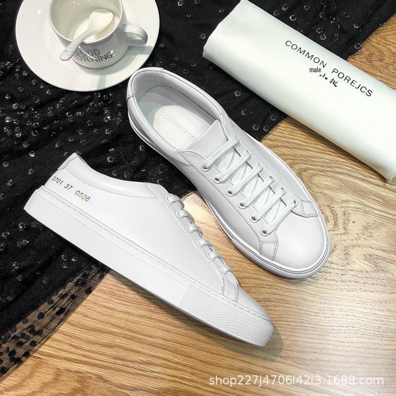 

Мужские и женские весенние белые кроссовки из натуральной кожи на шнуровке 2025 года: Повседневная, дышащая, универсальная, модная спортивная обувь. 40 (Women s) белый