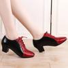 XIHAHA Women High-heeled Shoes Latin Dance Shoes Female Head Layer Cowhide Stone Pattern Sole Ballad Ballroom Jazz Woman Shoes