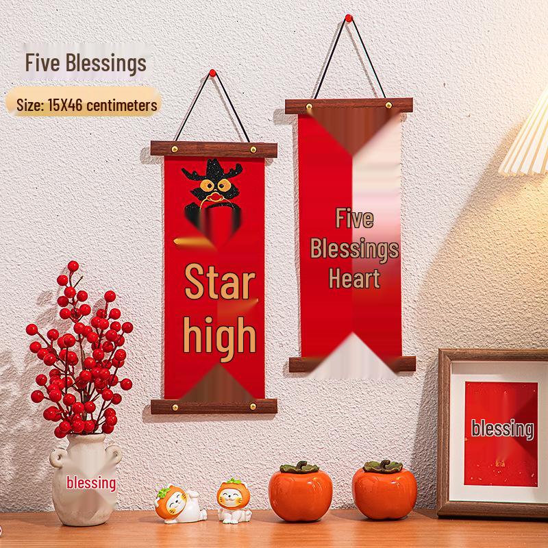 Chinese New Year Decor: Knot Pendants, Couplets, Fu Character Ornaments for Indoor Festivities and Living Room Atmosphere