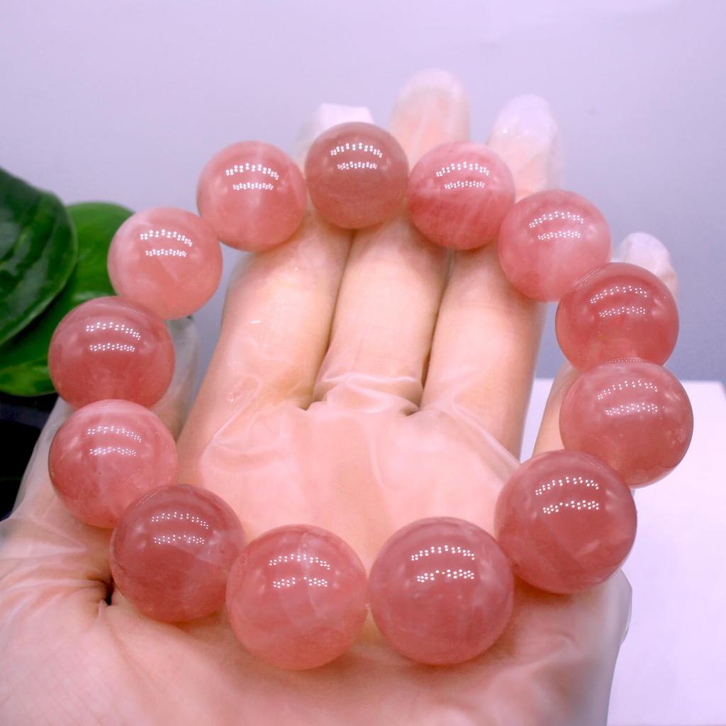 Rose Quartz Natural Red Carefully Guardian Stone for Love and Good Includes Beading Wire and Perfect for Christmas or New Gifts Quartz [TANAKA YA]