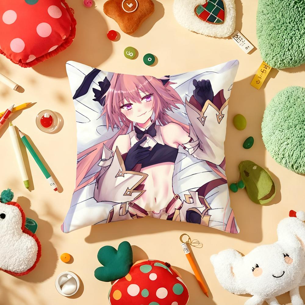 F-Fate A-Apocrypha Astolfo Anime Pillow Case Plush Fabric Soft Double-Sided Printed Sofa Warm Winter Home Gift Cushion Cover