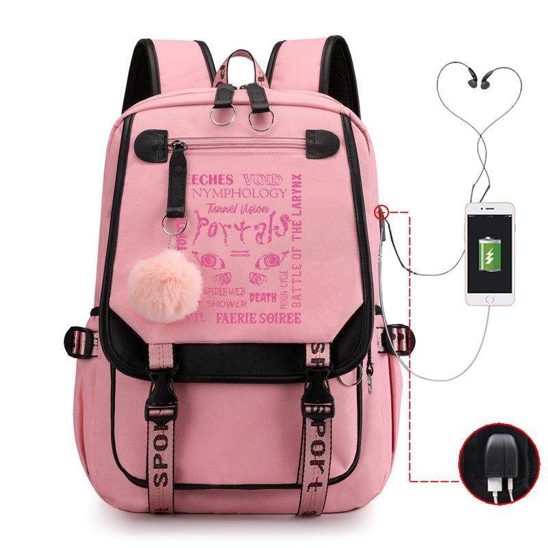 Peripheral Printed Backpack Female Fashion Student Multifunctional Casual School Bag