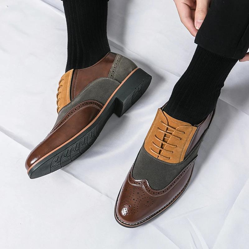 Men Derby Shoes Square Toe Lace-up Mixed Colors Shoes for Men with  Size 38-48 Dress Shoes Men