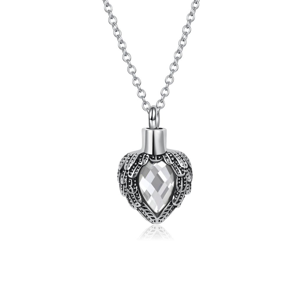 Cremation Necklace for Ashes Stainless Steel Pendant Ashes Holder Memorial Jewelry