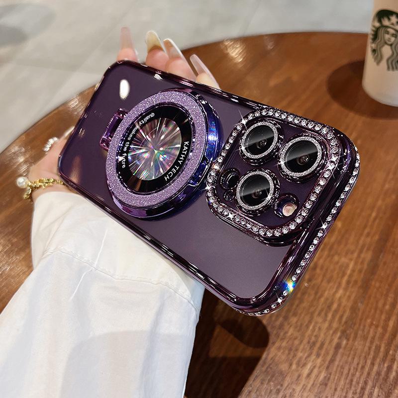 Rhinestone Glitter Magnetic Bracket for iPhone 14 Pro Max Case