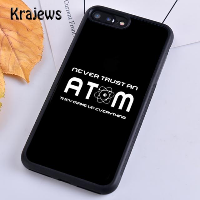 Krajews Never Trust An Atom Cool Science Phone Case For iPhone 14 5s 6s 7 8 Plus X XR XS 11 12 13 Pro Max Samsung S21 S22 Ultra