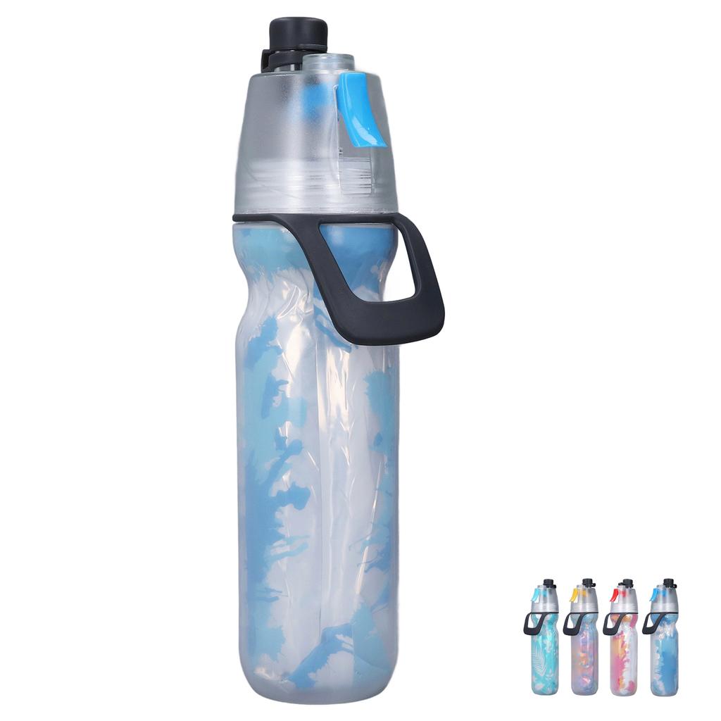 PE Misting Water Bottle Spray Mist Sports Water Bottle Reusable Cooling Drinking Bottle with Double