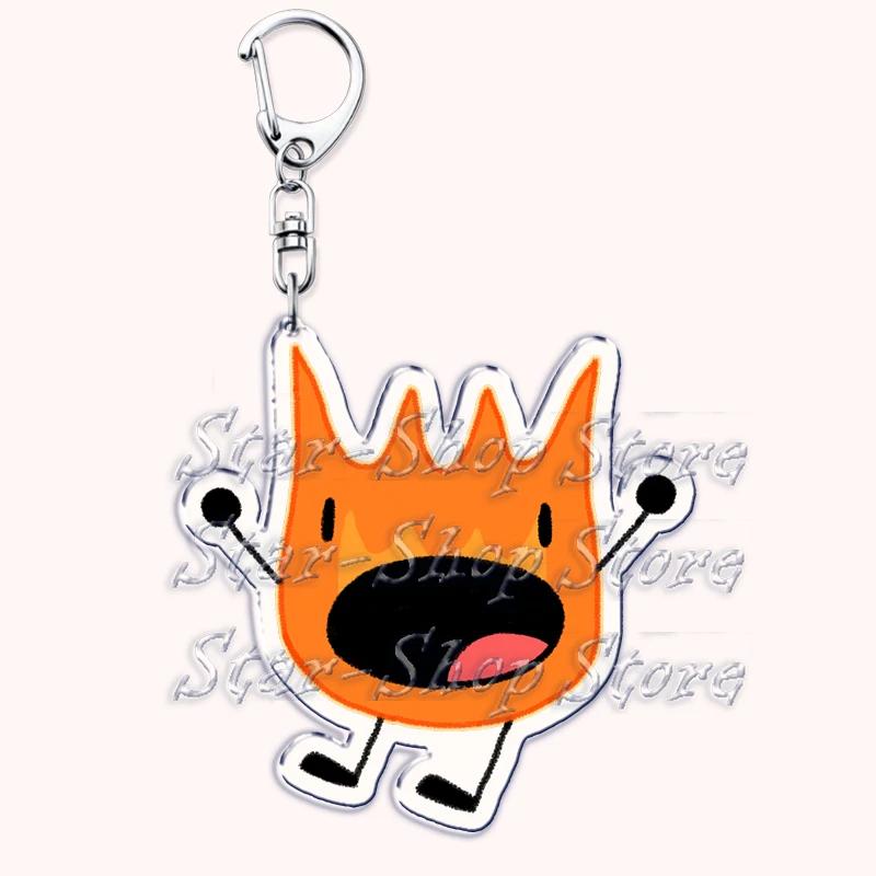 Hot Game Characters Keychain for Accessories Bag Firey Ruby Teardrop Flower Pin Coiny Price Tag Keyring Jewelry Fans Gamer Gifts