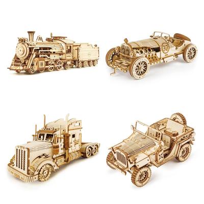3D Puzzle Mechanical Model Wooden Model Building Kits Assembly Toy Gift for Children Adult