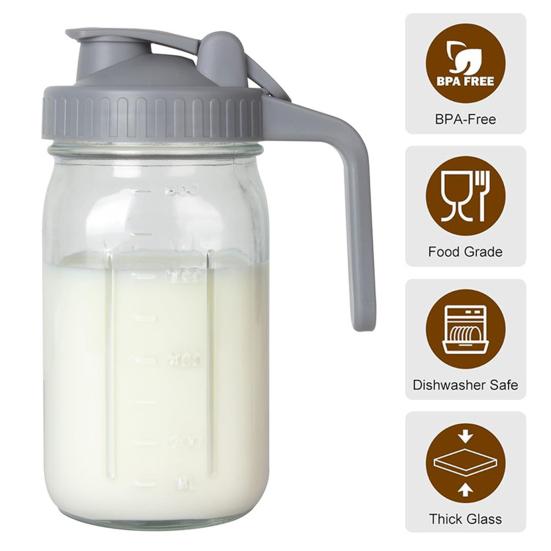 Milk Jug Leak-Proof Design Breast Milk Storage Container with Precise Scale Flip Cover Pour Spout Transport Juice Pouring Bottle
