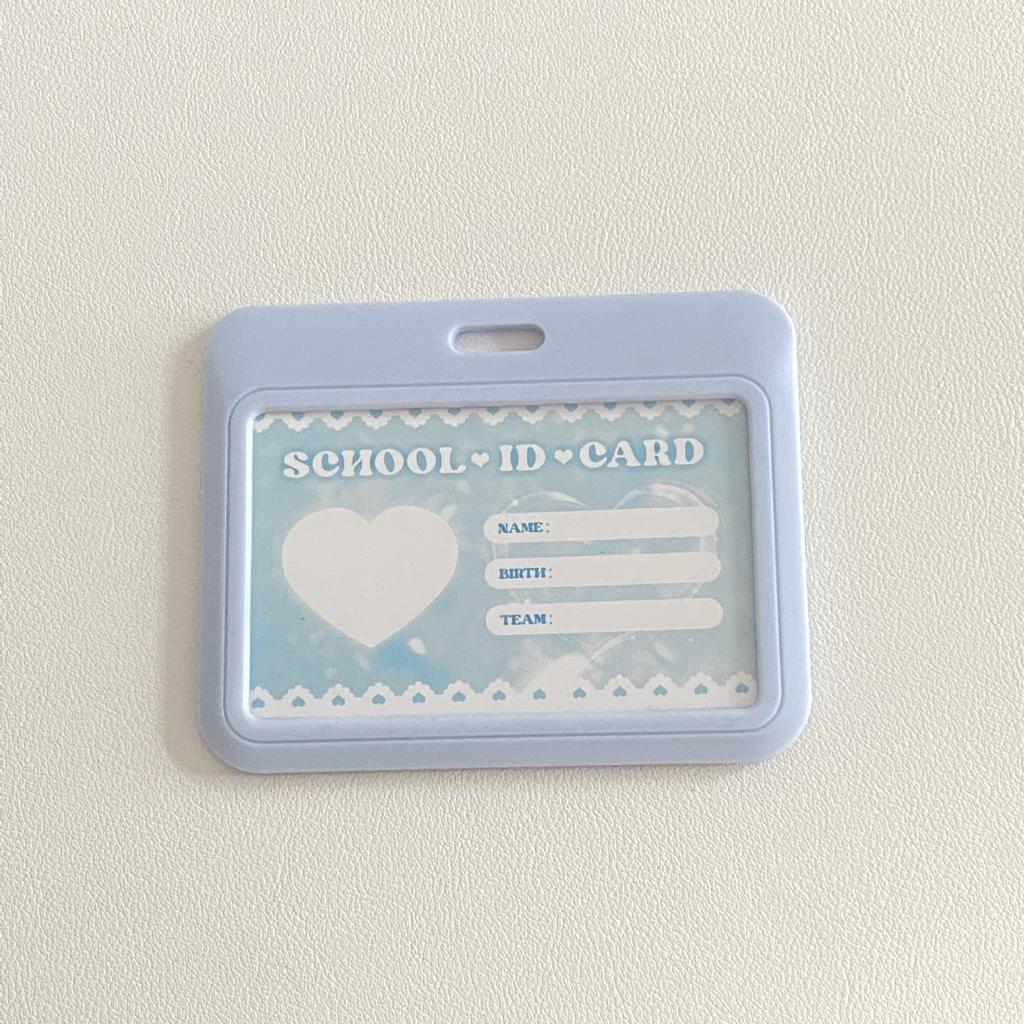 INS Pink Blue Kpop Photocard Holder Credit ID Bank Card Photo Display Holder Idol Postcard Card Protective Case with Pendant