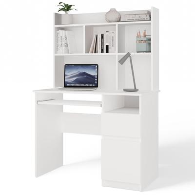 Schreibtisch Porto Rechts Mit Aufsatz Weiß Matt 3 Schubladen Regale Für Büro Zimmer