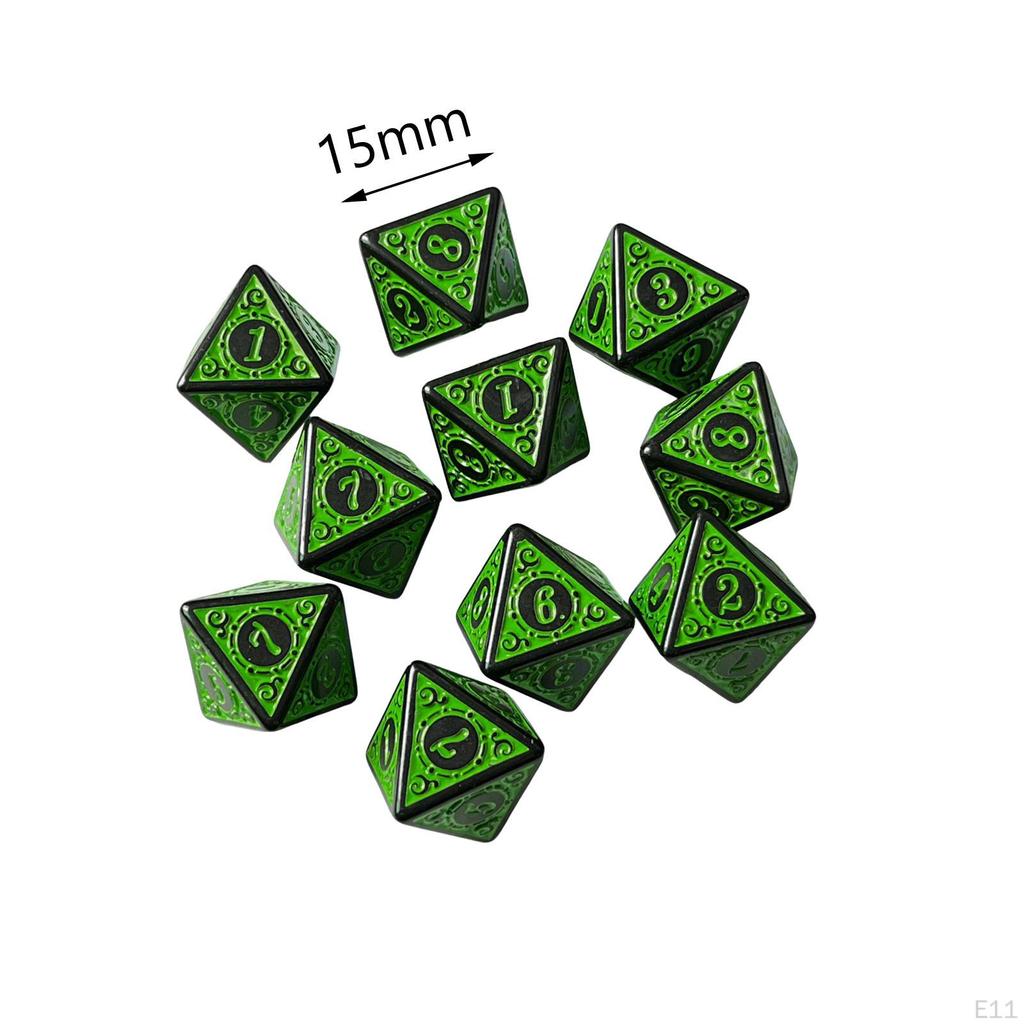 10 Count Polyhedral Dices for Entertainment And Fun