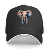 Vibrant Watercolor Elephant Wall Art Decor Hip Hop Hat Fashion Outdoor Sports Sandwich Baseball Cap