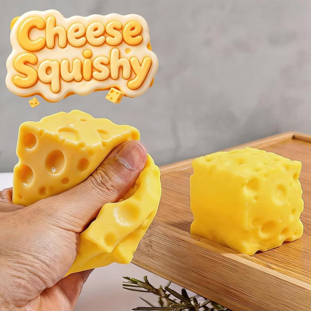 Squishy fromage Anti-stress Original Sensoriel Alimentaire Squishy Anti-stress Jouet à manipuler Boules anti-stress pour adultes