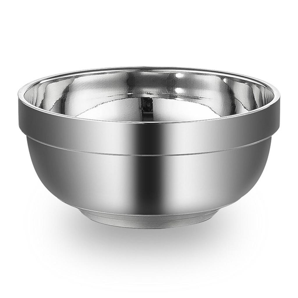 Double Layer Metal Bowl Large Capacity Round Bowl Multiple Purpose Mixing Bowl for Dormitory Home