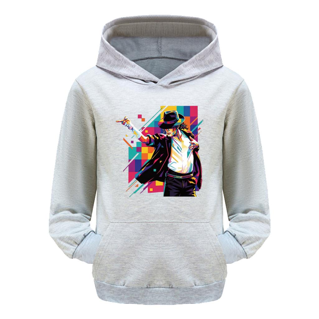 5712 Kids Boys Girls Singer Printed Hooded Pocket Long Sleeves Hoodies