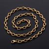 6,5 mm handgefertigte, ovale Edelstahl-Gliederkette für Damen und Herren, Punk-, Hip-Hop- und Boy-Stil, klobiges Choker-Halsband in Goldfarbe, Metallschmuck