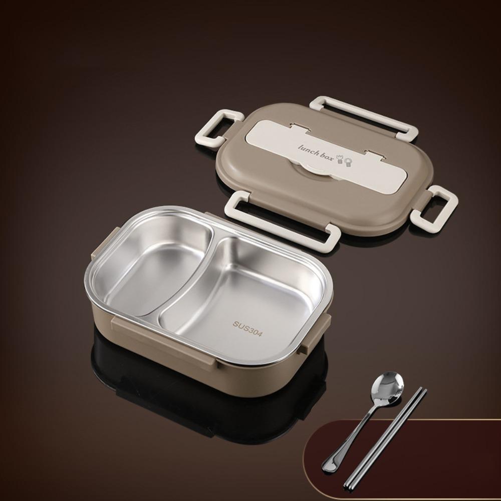 304 Stainless Steel Insulated Compartment Lunch Box Large Capacity Picnic Box  Microwaveable