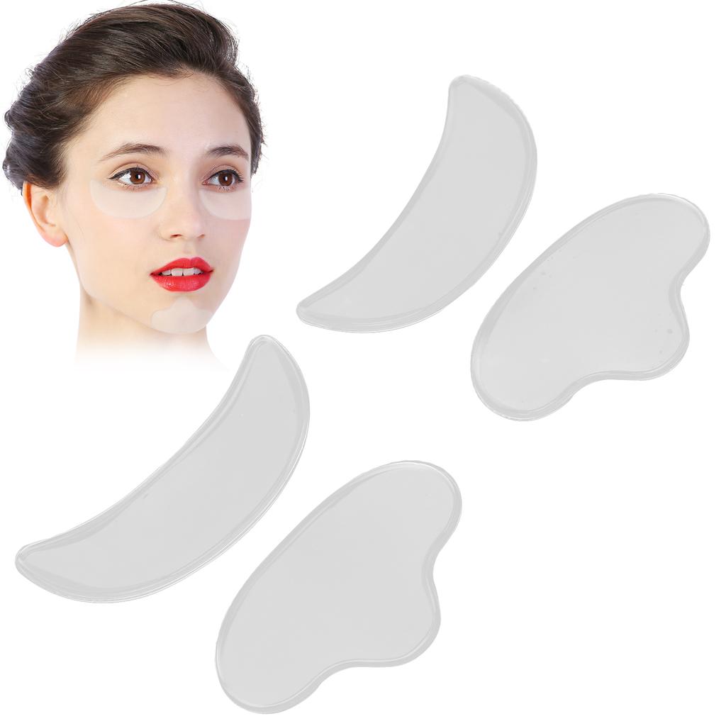 4Pcs Silicone AntiWrinkle Sticker Reusable Facial Eye Fine Line Removal Beauty Pads