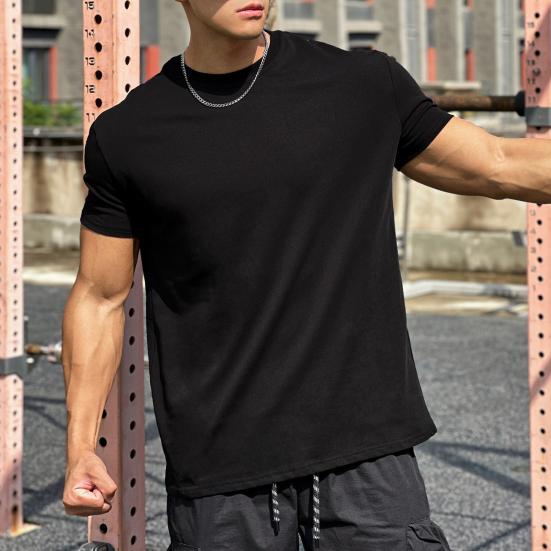 Men's Loose Fit Athletic T-Shirts Summer Crew Neck Short Sleeve Top Outdoor Workout Tee Casual Basic Tops for Daily Life Sports Street