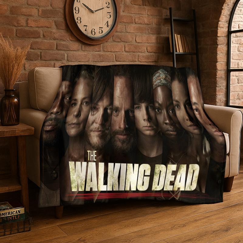 classic The Walking Dead Rick Daryl Horror TV Flannel Blanket Soft Warm Throw Blanket for Bedroom Living Room Bed Travel Picnic